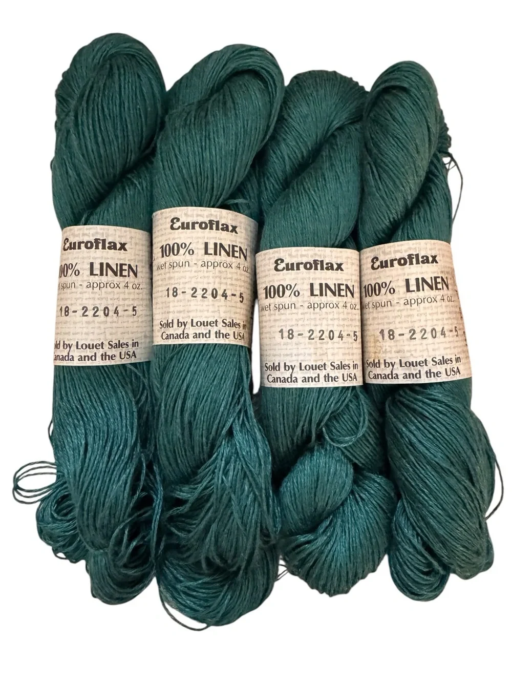 SOKD Louet Euroflax Linen Wet Spun Yarn 4 Hanks Emerald Hunter Green 1300 Yds